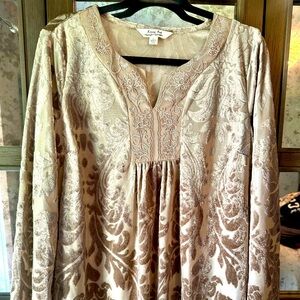 Velvet Burn-Out Tunic w/ Embroidery